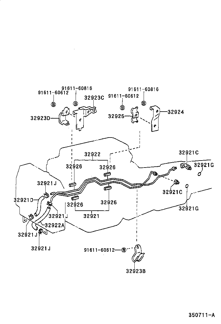 Toyota 32921-50060 TUBE, OIL COOLER INLET, NO.1