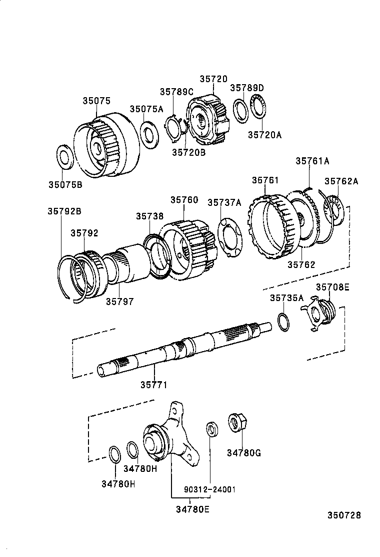 35708-50030 GEAR SUB-ASSY, SPEEDOMETER DRIVE product image