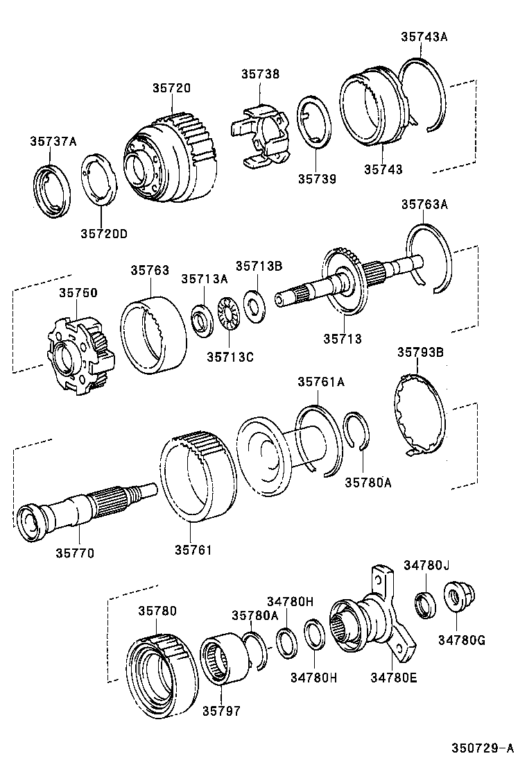 Toyota 35708-50030 GEAR SUB-ASSY, SPEEDOMETER DRIVE