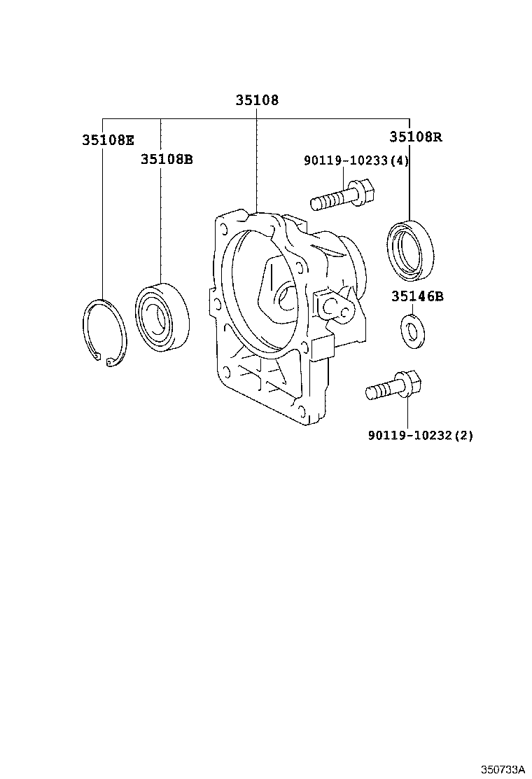 Toyota 35108-50021 HOUSING SUB-ASSY, EXTENSION (ATM)