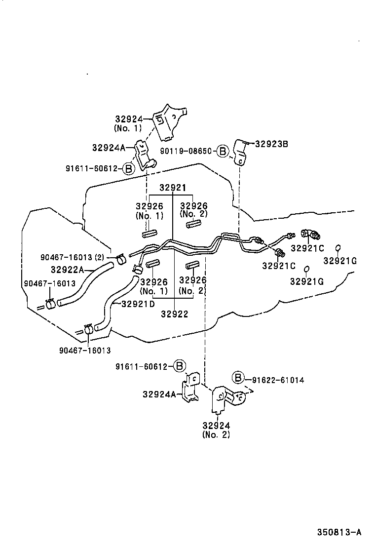 Toyota 32921-30680 TUBE, OIL COOLER INLET, NO.1