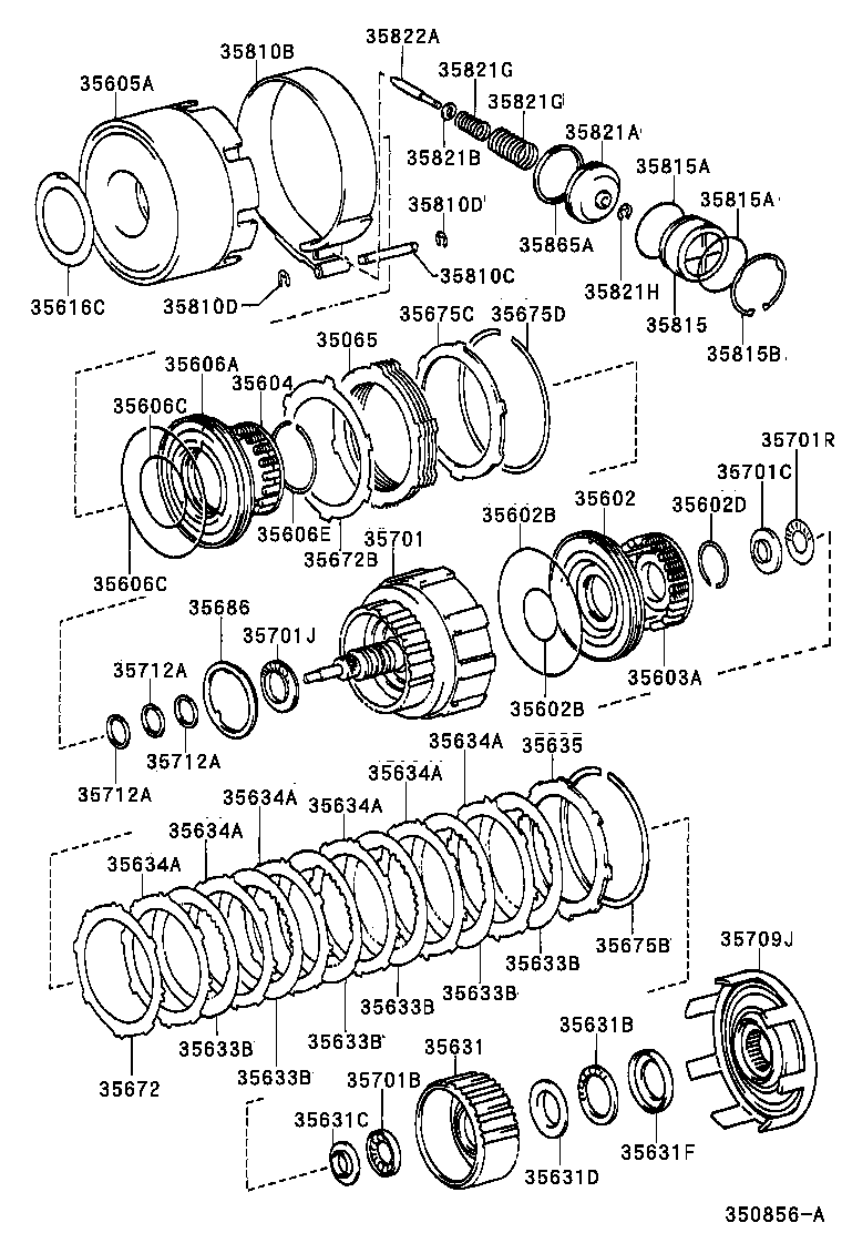 35065-30060 DRUM SUB-ASSY, REAR CLUTCH & FRONT SUN GEAR product image