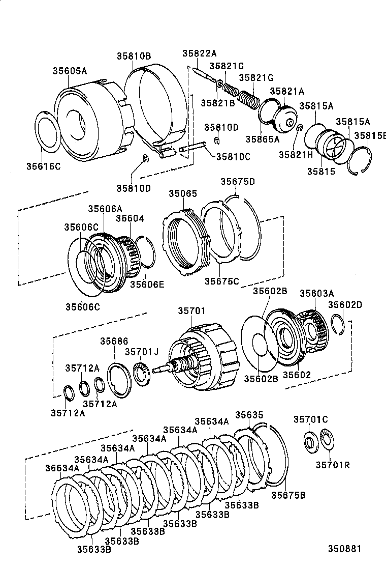 35065-30050 DRUM SUB-ASSY, REAR CLUTCH & FRONT SUN GEAR product image
