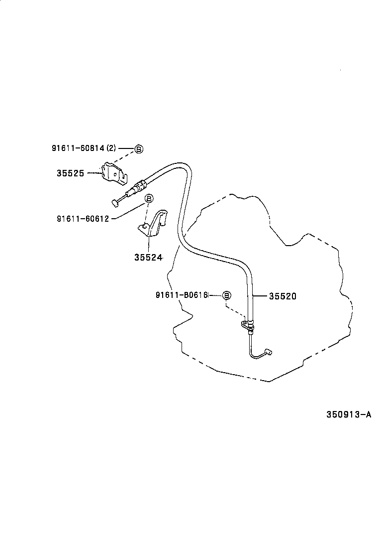 35572-21020 LEVER, TRANSMISSION CONTROL SHAFT product image