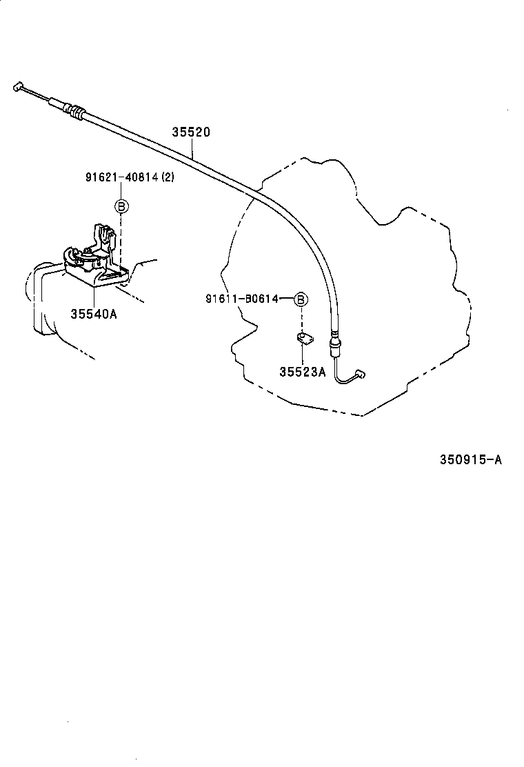 35572-21020 LEVER, TRANSMISSION CONTROL SHAFT product image