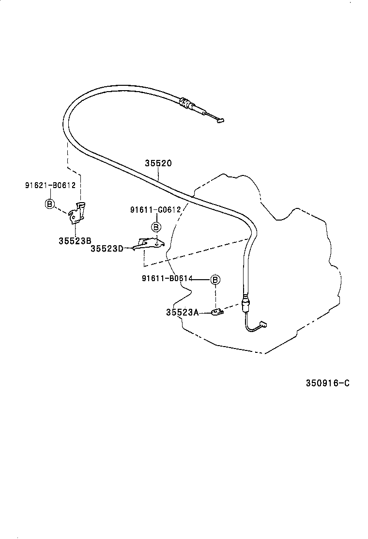 35572-21020 LEVER, TRANSMISSION CONTROL SHAFT product image