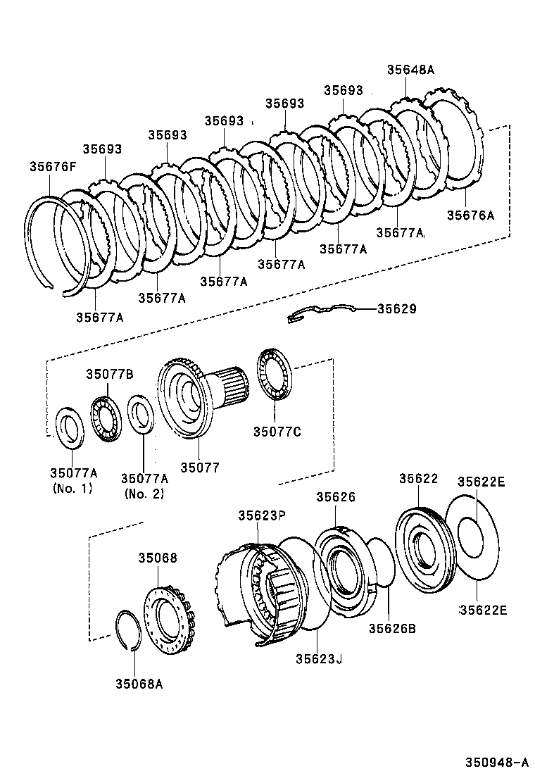 Toyota 35693-30010 PLATE, BRAKE (FOR 1ST & REVERSE)