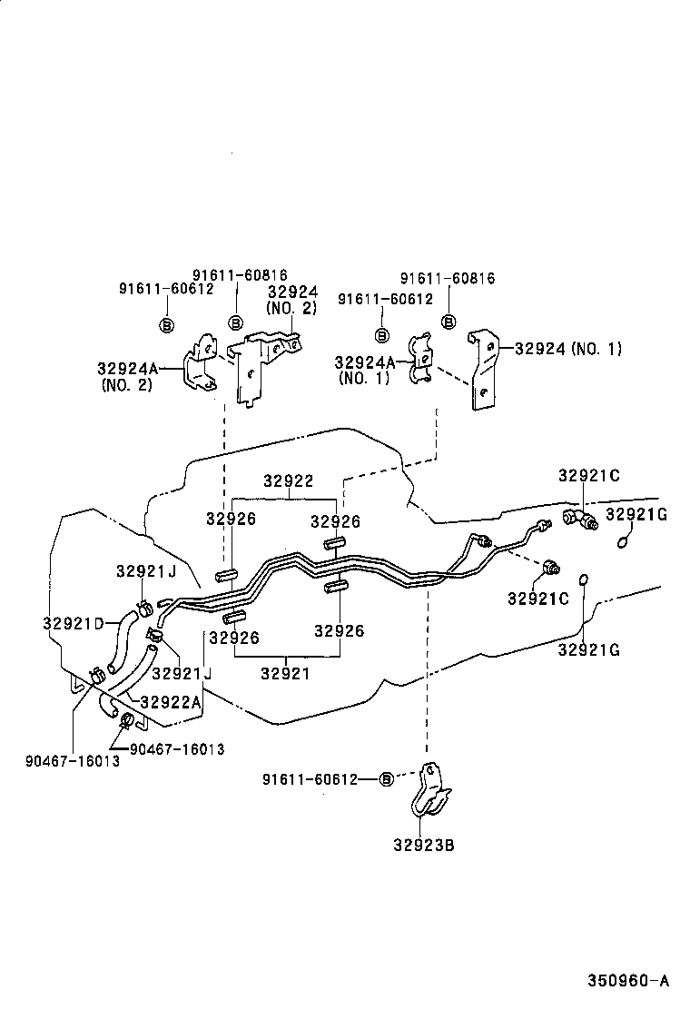 Toyota 32928-24020 CLAMP, FLEXIBLE HOSE, NO.1