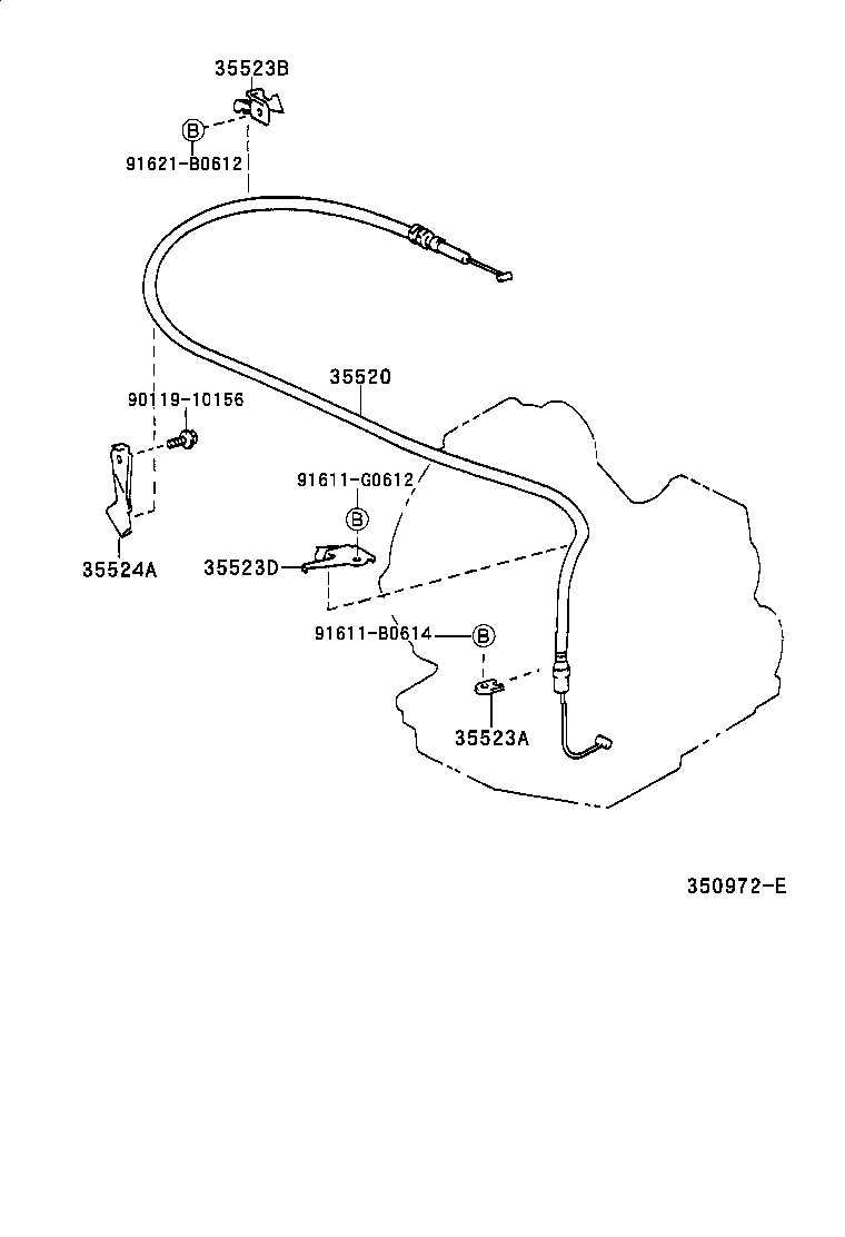 35572-21020 LEVER, TRANSMISSION CONTROL SHAFT product image