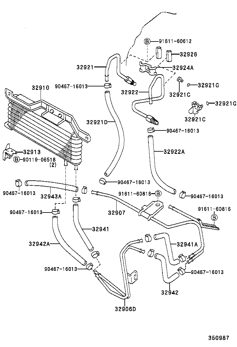 32943-33070 HOSE, OIL COOLER INLET, NO.1 product image