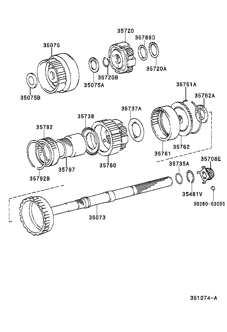 Toyota 35760-60070 GEAR ASSY, REAR PLANETARY