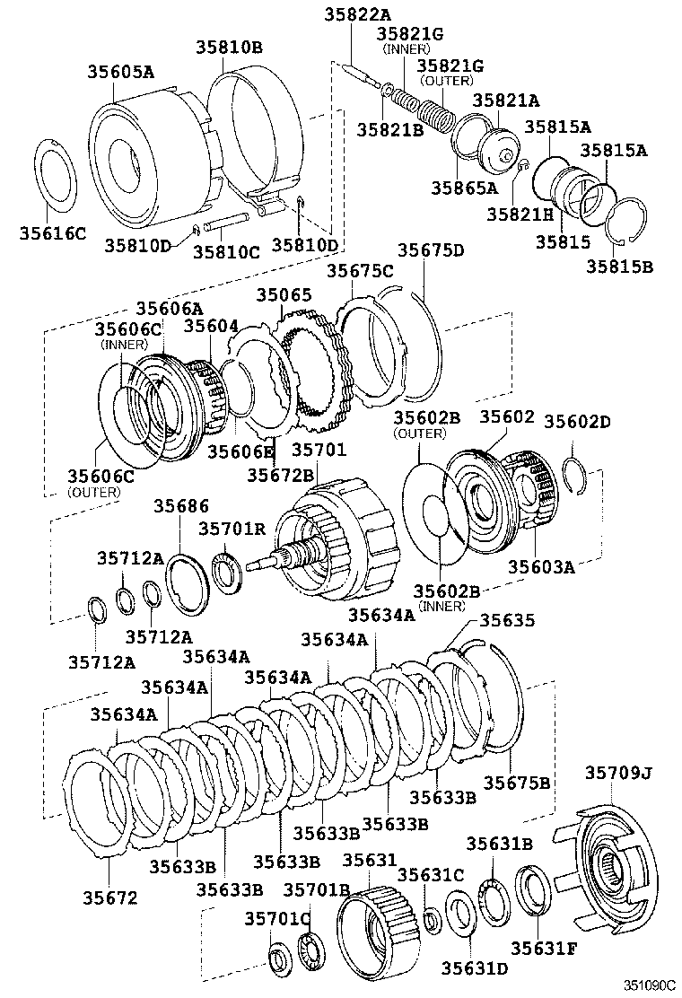 Toyota 35701-30110 SHAFT SUB-ASSY, INPUT