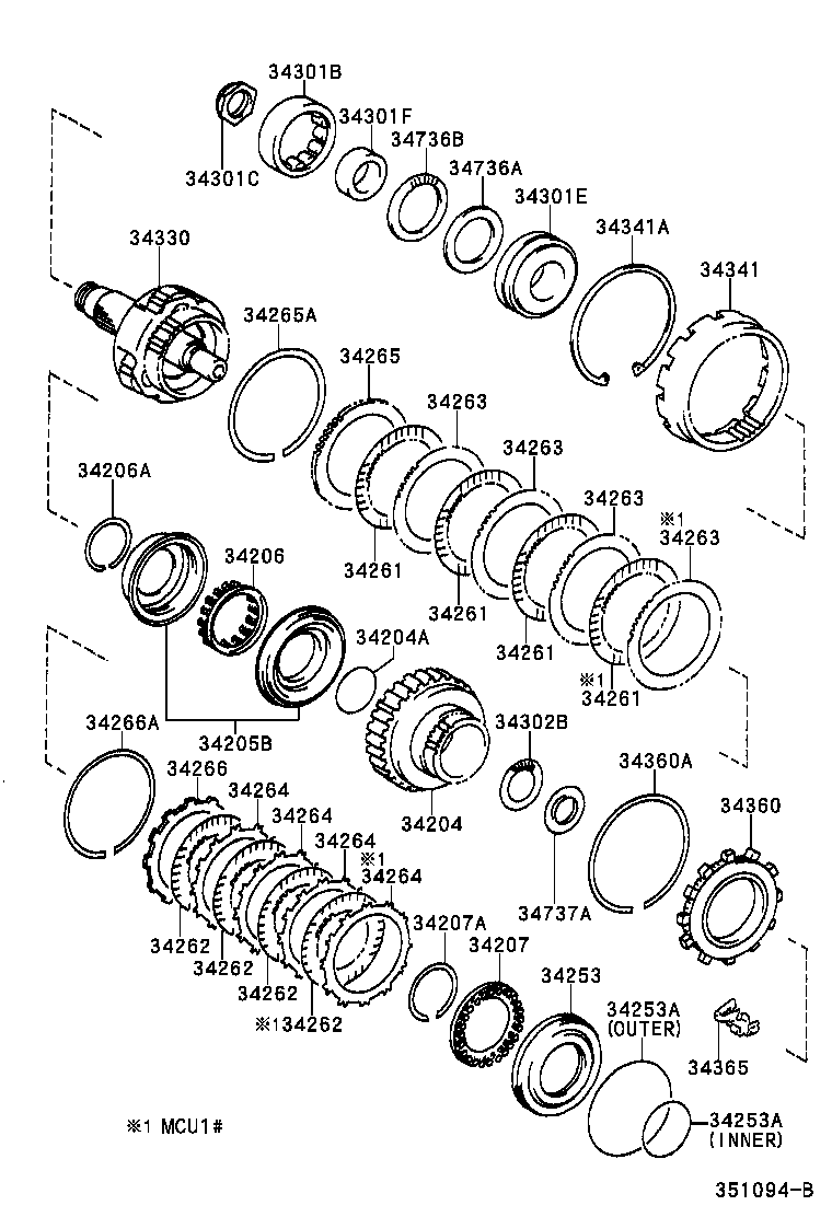 34253-48010 PISTON, UNDERDRIVE BRAKE product image