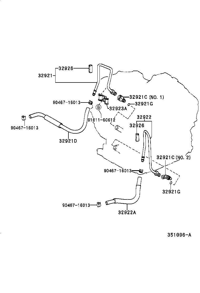Toyota 32943-48040 HOSE, TRANSMISSION OIL COOLER, NO.1
