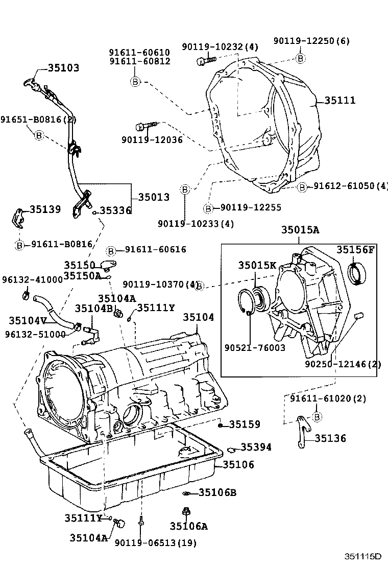 35013-60160 TUBE SUB-ASSY, TRANSMISSION OIL FILLER product image