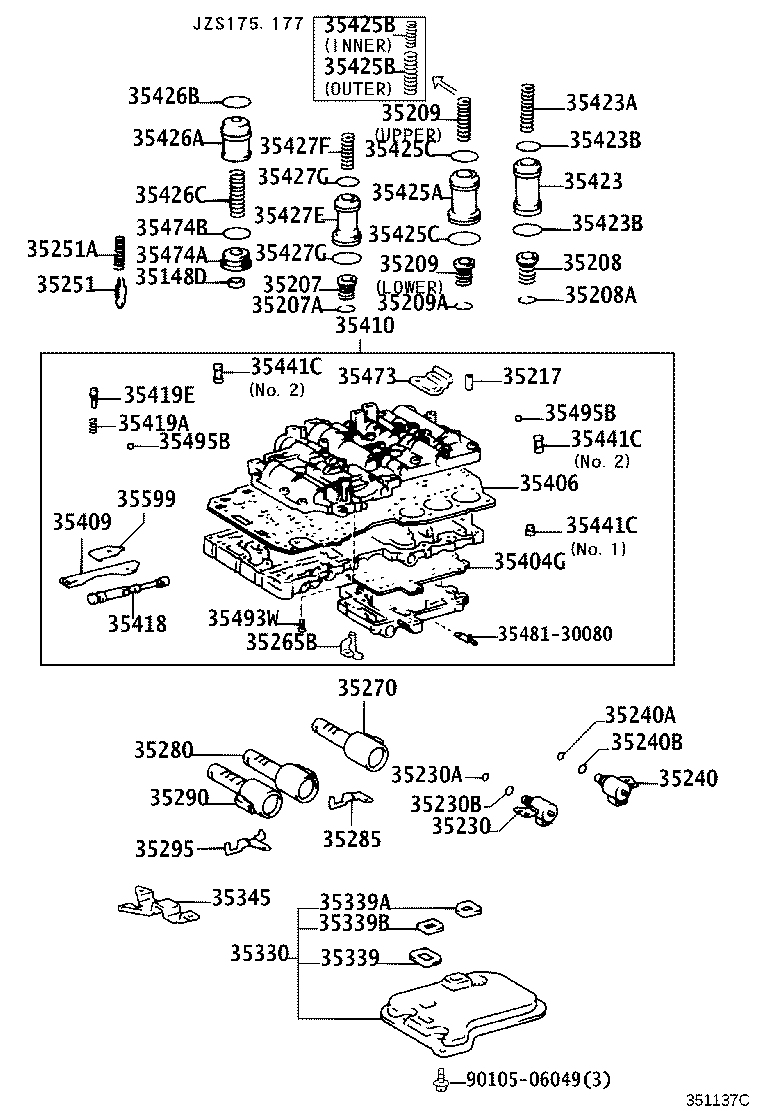 35432-30610 PLATE, VALVE BODY, NO.1 product image