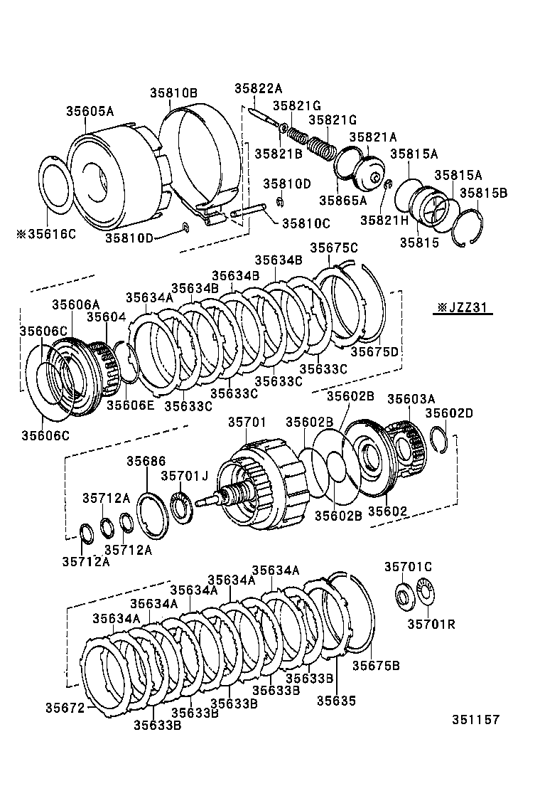 35065-30050 DRUM SUB-ASSY, REAR CLUTCH & FRONT SUN GEAR product image