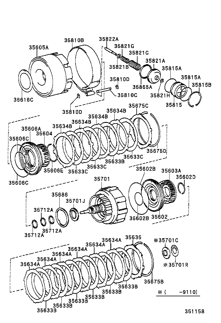 35065-30050 DRUM SUB-ASSY, REAR CLUTCH & FRONT SUN GEAR product image