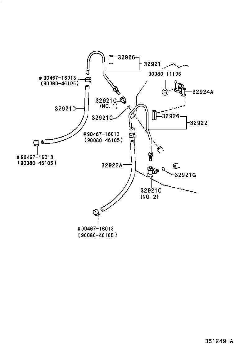 Toyota 32922-06080 TUBE, OIL COOLER OUTLET, NO.1