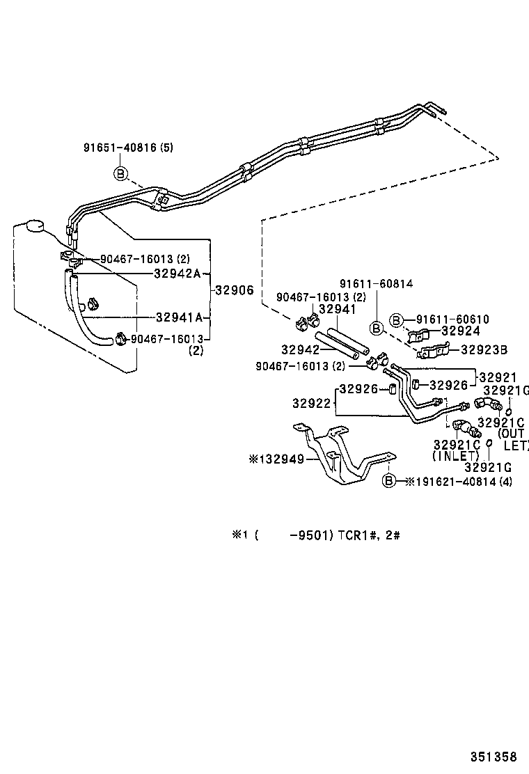 32906-28040 TUBE SUB-ASSY, OIL COOLER product image