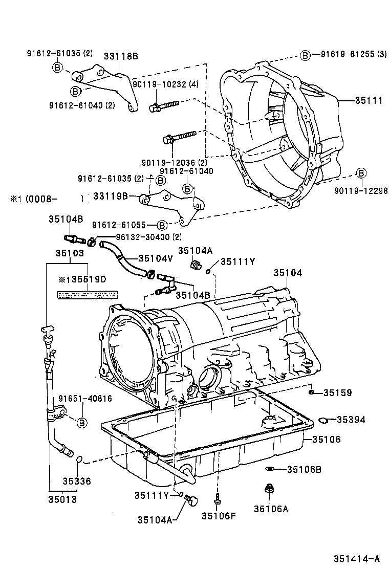 35013-35380 TUBE SUB-ASSY, TRANSMISSION OIL FILLER product image