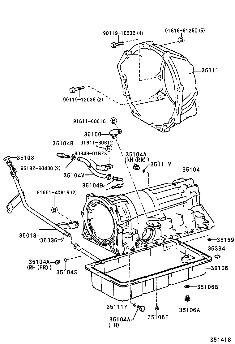 35013-35380 TUBE SUB-ASSY, TRANSMISSION OIL FILLER product image