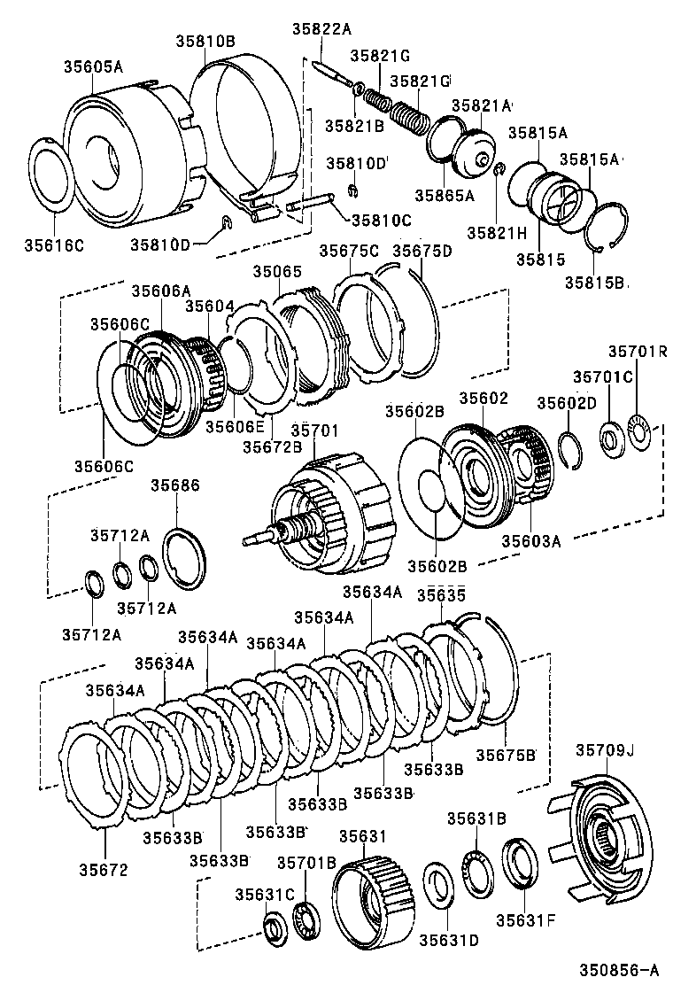 35065-22010 DRUM SUB-ASSY, REAR CLUTCH & FRONT SUN GEAR product image