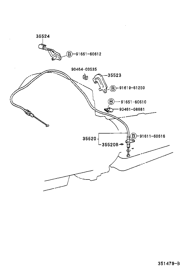 35525-26040 BRACKET, THROTTLE CABLE product image