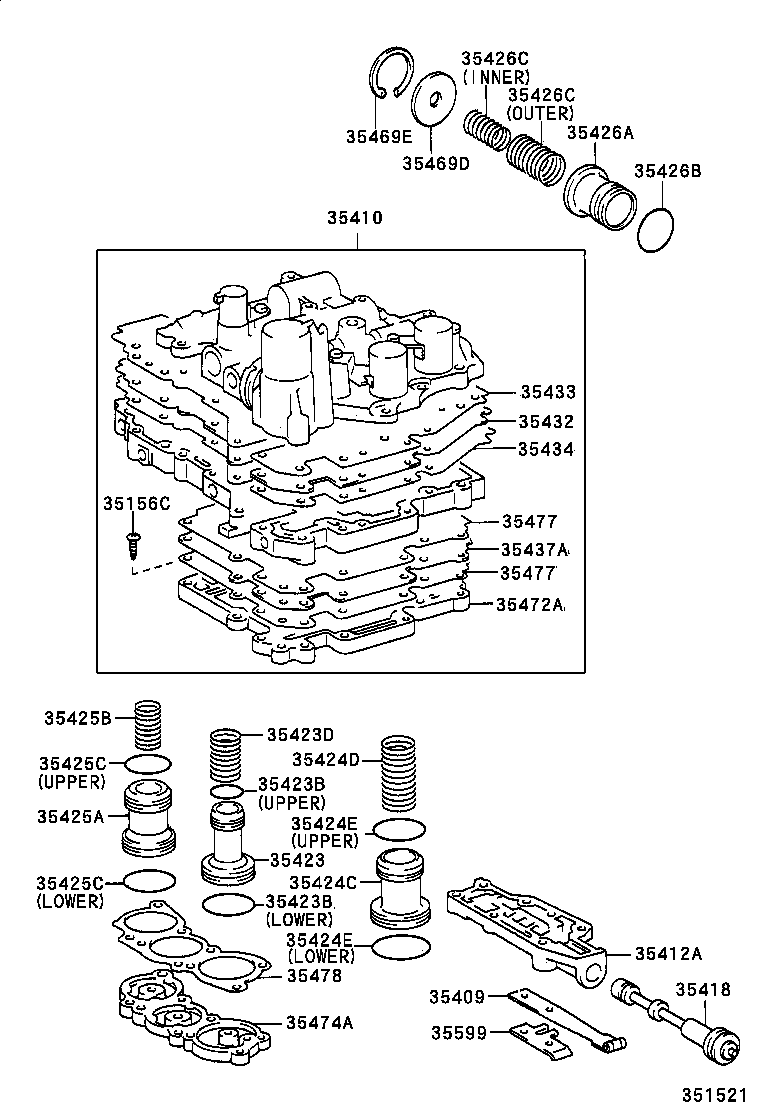 90501-20142 SPRING, COMPRESSION (FOR C-2 ACCUMULATOR PISTON) product image
