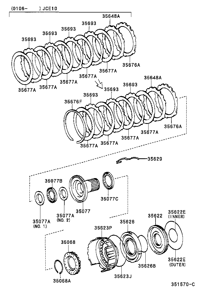 35623-22020 PISTON, 1ST & REVERSE BRAKE, NO.2 product image