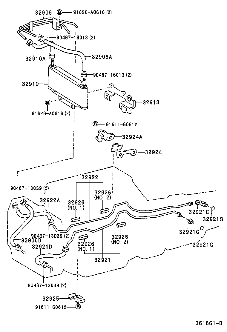 32921-30640 TUBE, OIL COOLER INLET, NO.1 product image