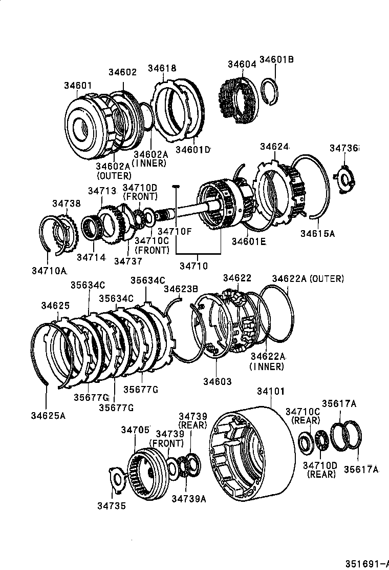 34604-22010 SPRING SUB-ASSY, OVERDRIVE CLUTCH RETURN product image