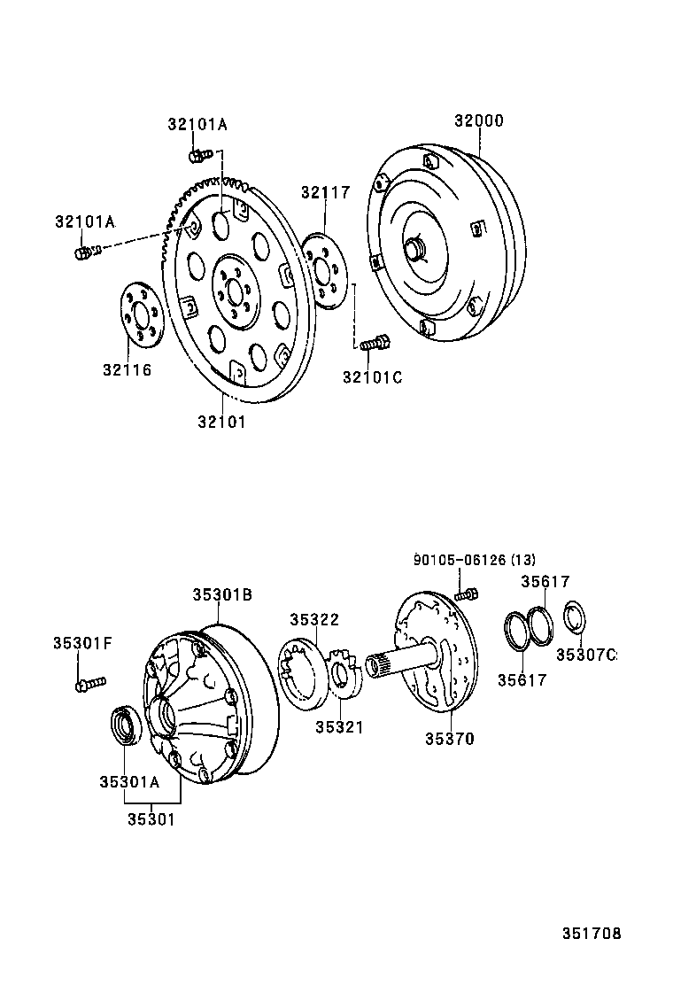 32101-0C010 GEAR SUB-ASSY, DRIVE PLATE & RING product image