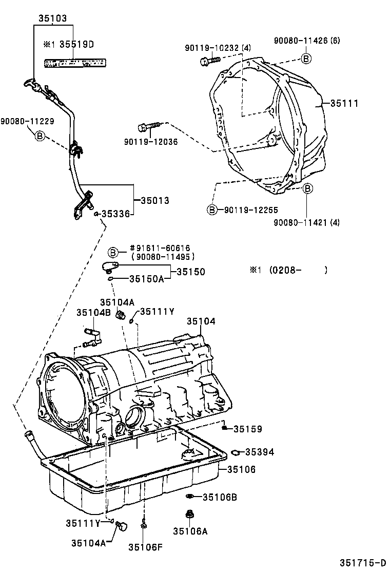 Toyota 35013-34070 TUBE SUB-ASSY, TRANSMISSION OIL FILLER