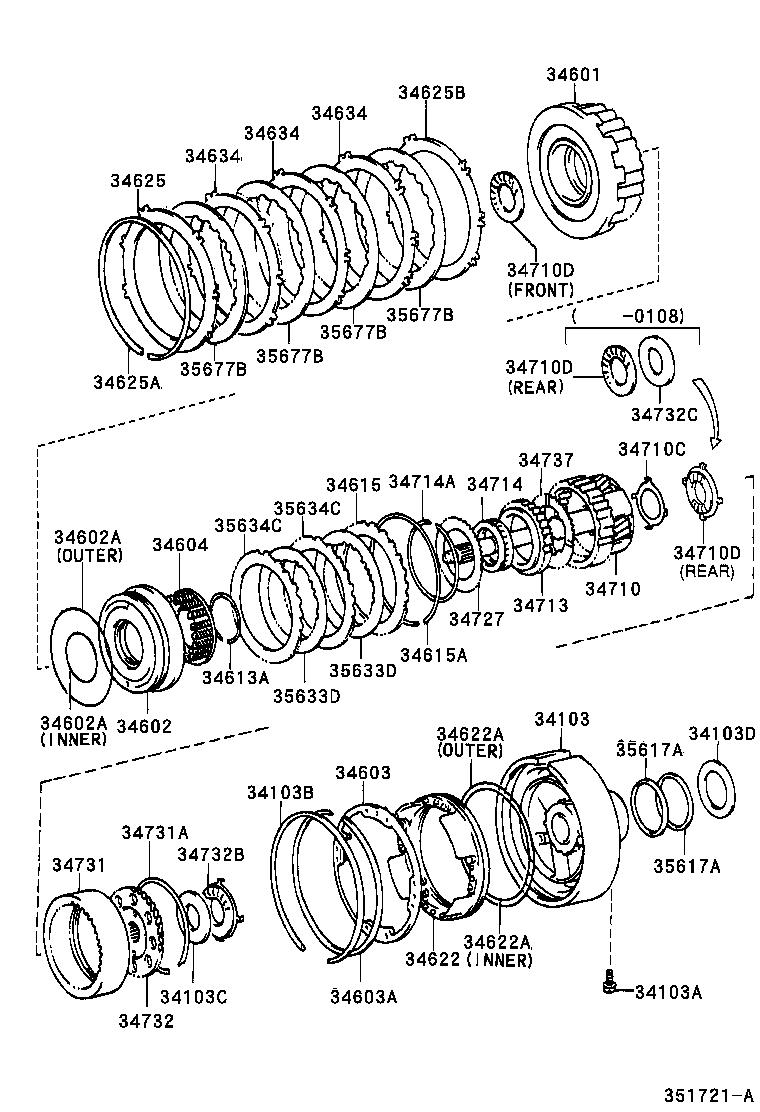 Toyota 34710-34010 GEAR ASSY, OVERDRIVE PLANETARY