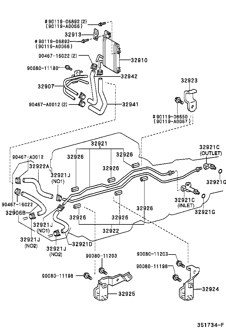 Toyota 32913-34020 BRACKET, OIL COOLER