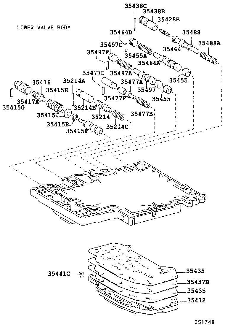 90501-34011 SPRING, COMPRESSION (FOR C-2 ACCUMULATOR PISTON) product image
