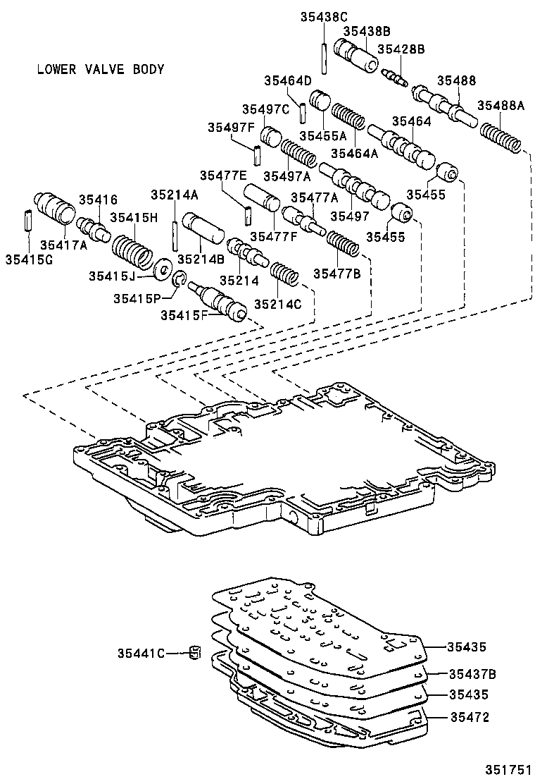 35432-65010 PLATE, VALVE BODY, NO.1 product image