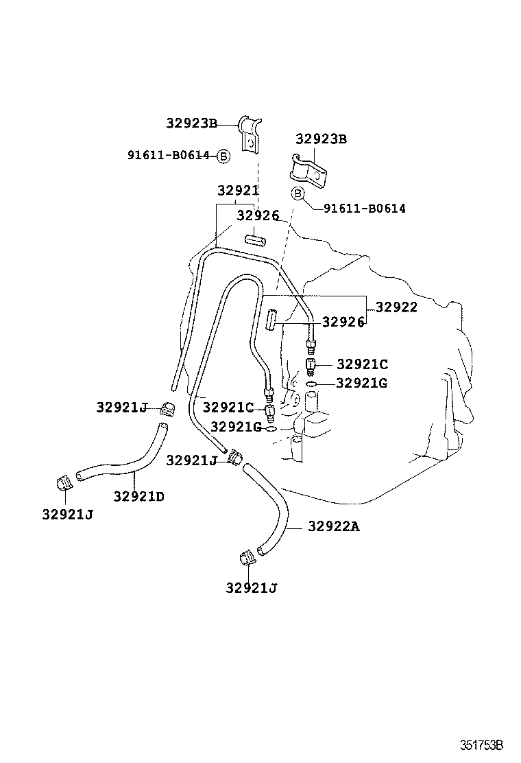 32921-52010 TUBE, OIL COOLER INLET, NO.1 product image