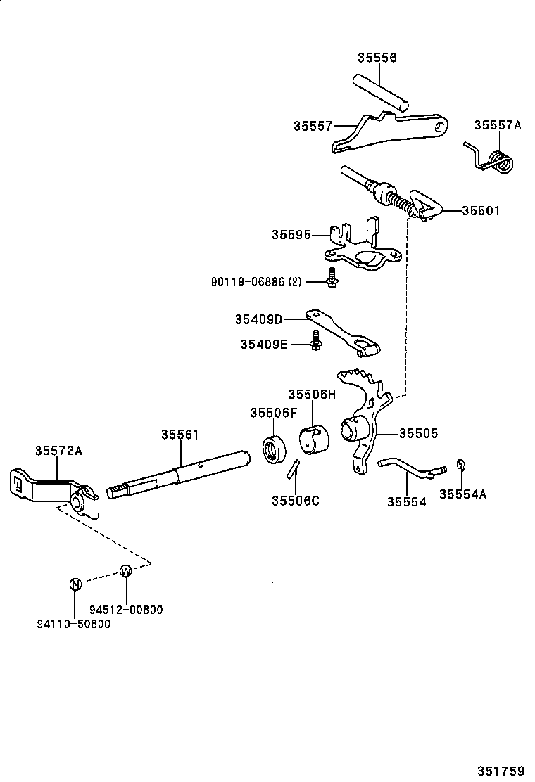 35409-52010 SPRING SUB-ASSY, MANUAL DETENT product image