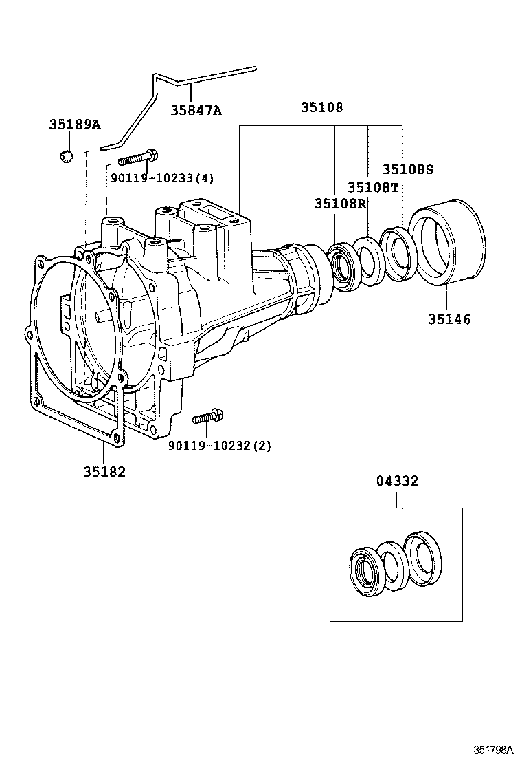 35108-26040 HOUSING SUB-ASSY, EXTENSION (ATM) product image