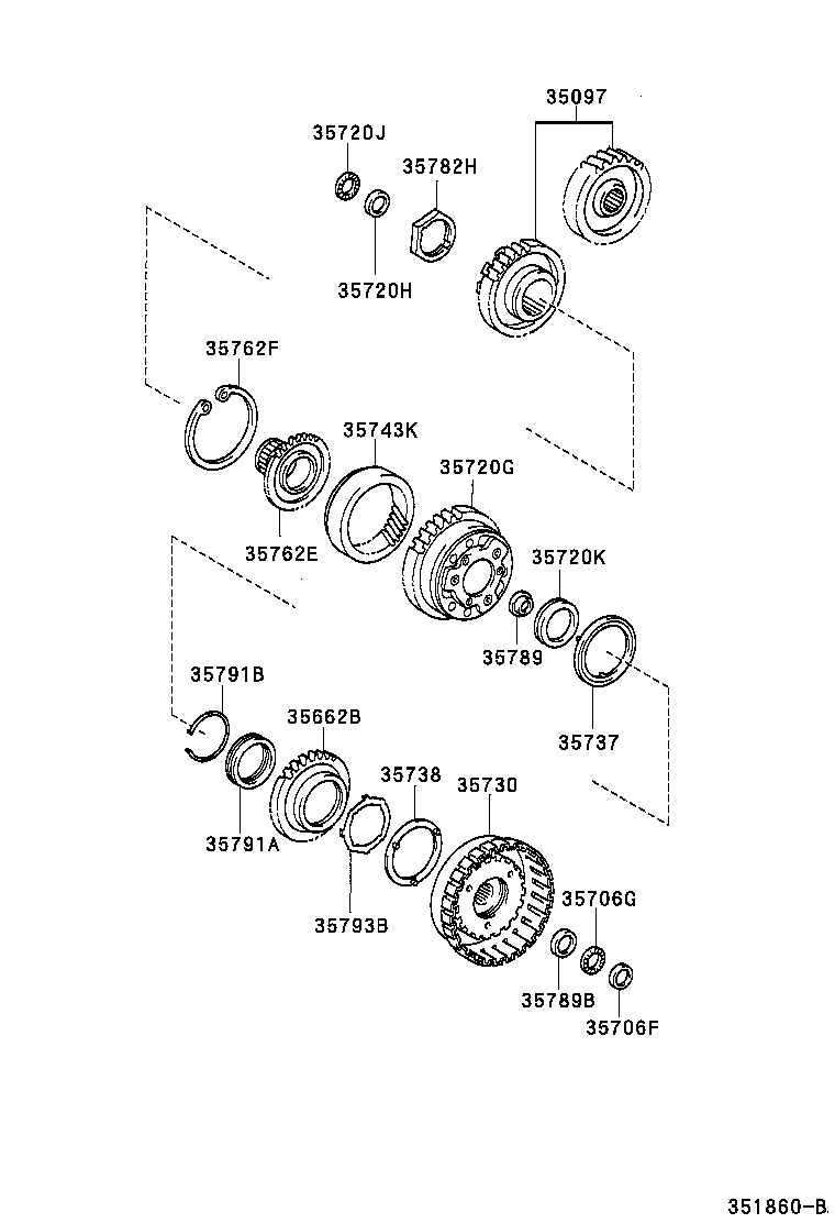 Toyota 35097-52011 COUNTER GEAR KIT, AUTOMATIC TRANSAXLE