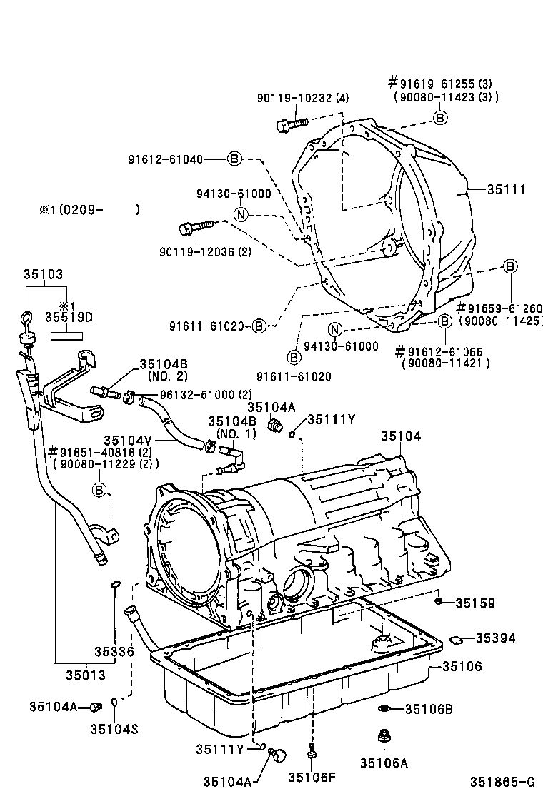 Toyota 35013-35250 TUBE SUB-ASSY, TRANSMISSION OIL FILLER