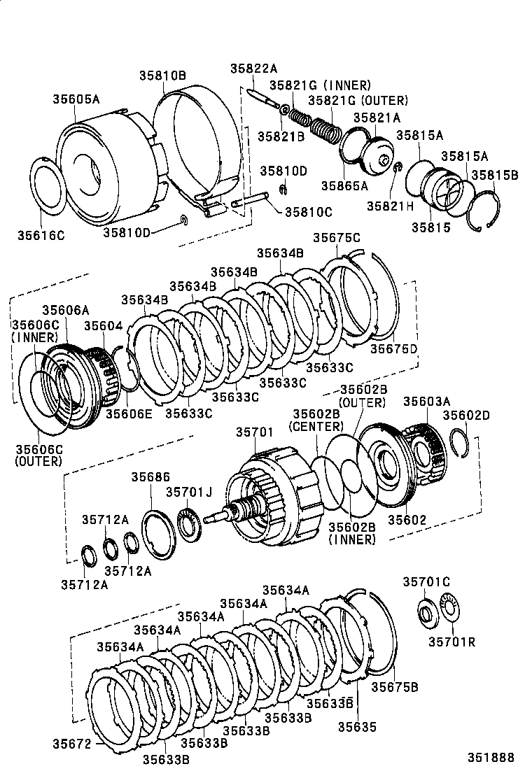 35602-30080 PISTON SUB-ASSY, FRONT CLUTCH product image