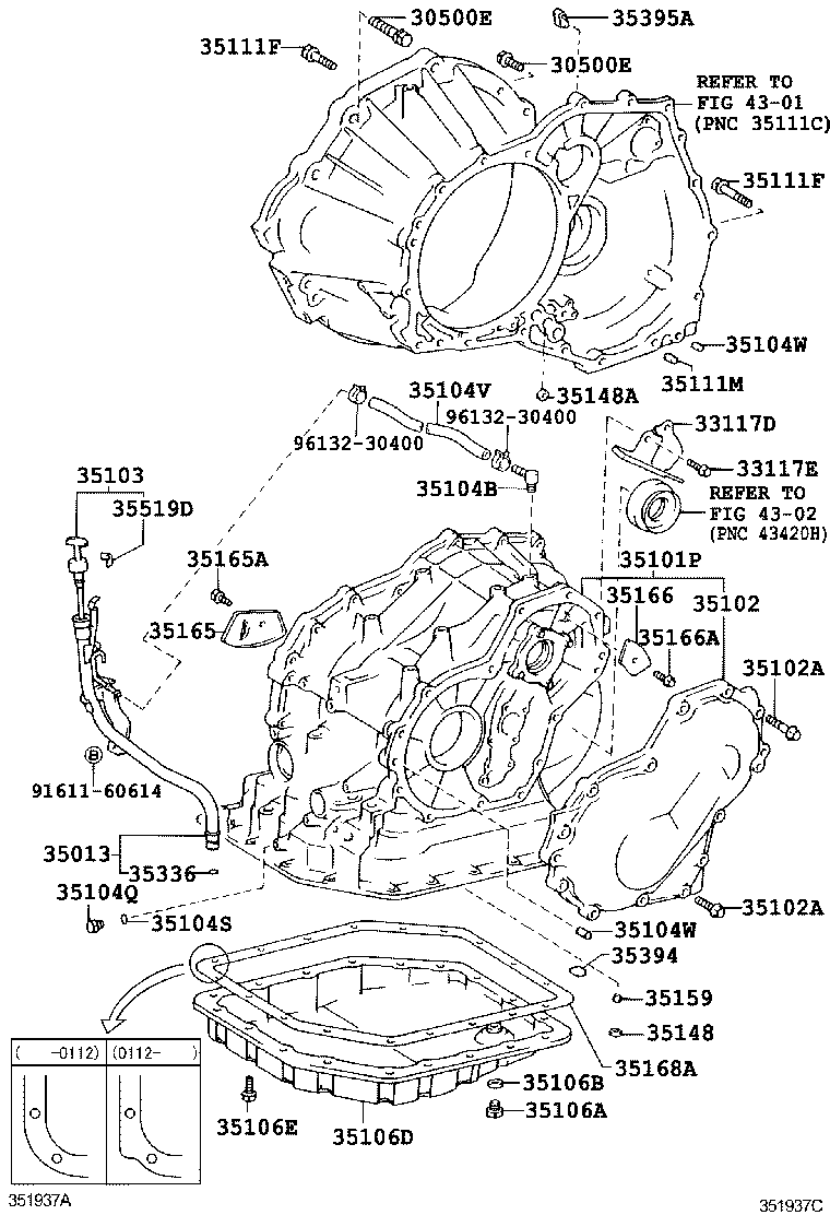35013-12401 TUBE SUB-ASSY, TRANSMISSION OIL FILLER product image