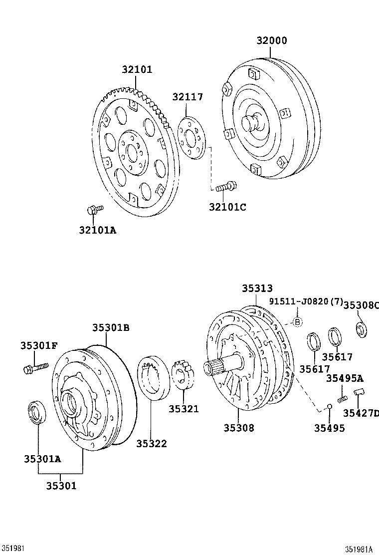 35321-60021 GEAR, FRONT OIL PUMP DRIVE product image