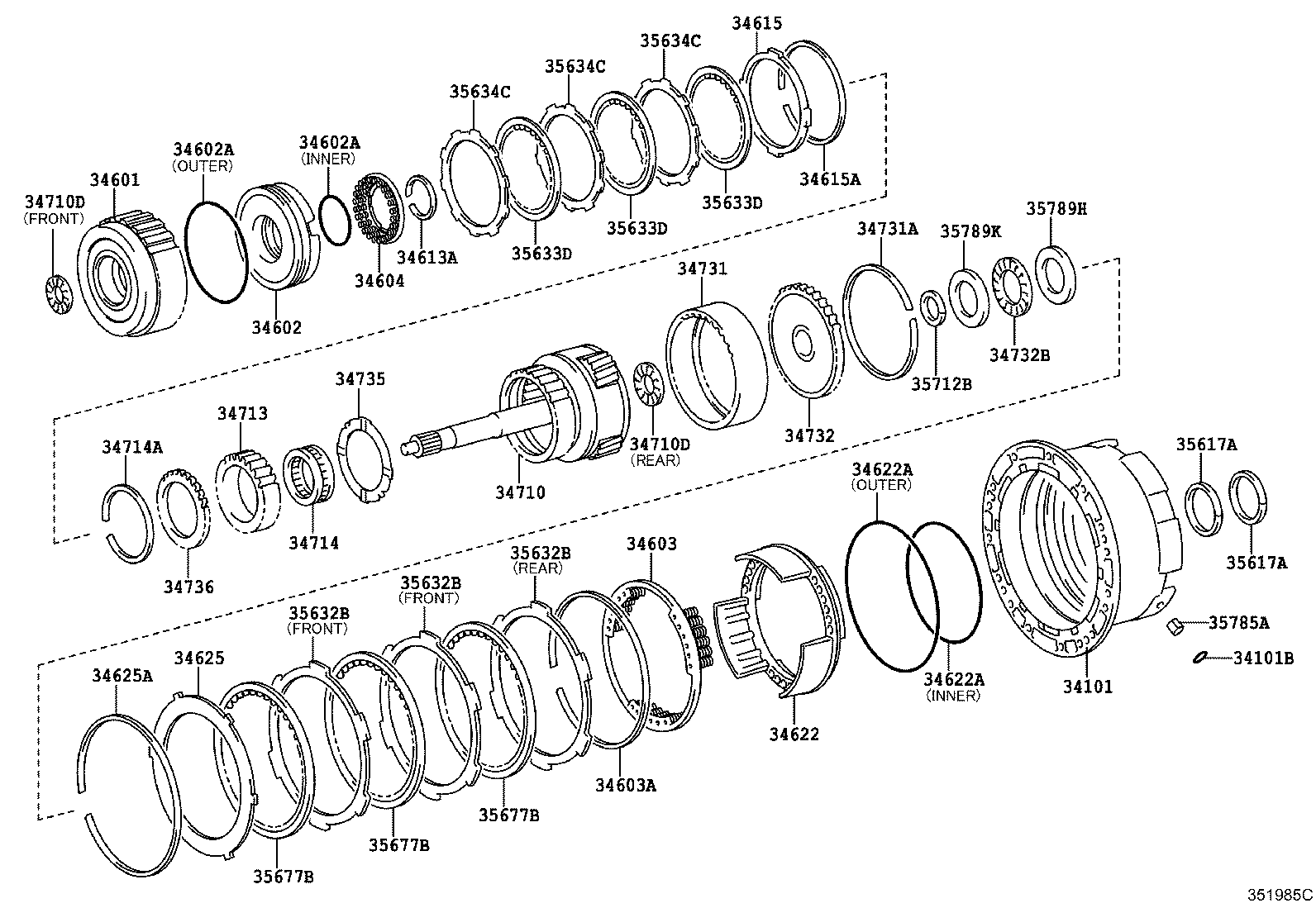 34732-36020 FLANGE, OVERDRIVE PLANETARY RING GEAR product image
