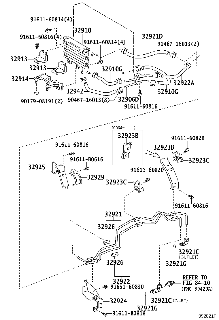 32943-65020 HOSE, TRANSMISSION OIL COOLER, NO.1 product image