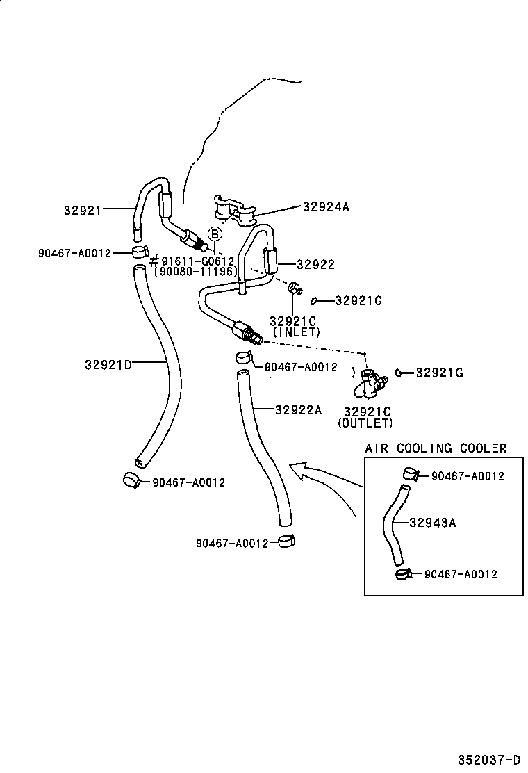 Toyota 32910-41020 COOLER ASSY, OIL