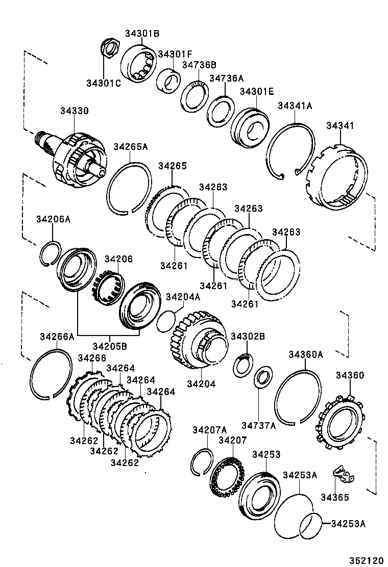 90179-32002 NUT (FOR UNDERDRIVE INPUT SHAFT) product image